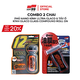 [COMBO] Phủ Nano Kính Ultra Glaco G-19 & Tẩy Ố Kính Glaco Glass Compound Roll On G-47 SOFT99