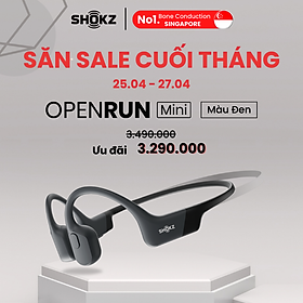 Tai Nghe Bluetooth Thể Thao Dẫn Truyền Âm Thanh Qua Xương SHOKZ OPEN RUN MINI S803 - Hàng Chính Hãng - Màu đen