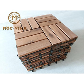 Mua Sàn gỗ ban công loại 12 nan   Combo 10 vỉ   gỗ Lót Ban Công  Sân Vườn  Nhà Tắm Chống Trượt Mộc Vina