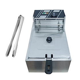 Mua Bếp chiên nhúng đơn công nghiệp + Tặng cây gắp đá inox hiệu Rainy dài 25cm