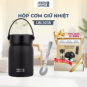 Hộp cơm giữ nhiệt Lebenlang LBL3038, cà men dung tích 700ml, chất liệu inox 304, kèm muỗng - hàng chính hãng