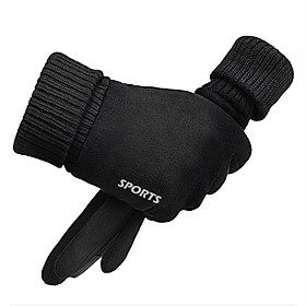 Găng tay phượt dành cho nam lót nỉ lông ấm áp cảm ứng điện thoại phủ gen nhựa chống trượt GTNK02