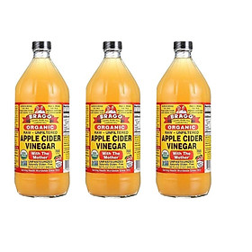 Giấm táo hữu cơ Organic Bragg 946ml (3 chai)
