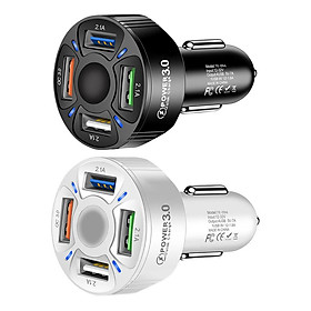 Bộ sạc xe nhựa có thể tháo rời 12-24V 4 cổng USB chống trượt điện thoại di động tai nghe bộ chuyển đổi ô tô