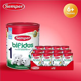 Thùng 12 hộp Sữa bột công thức Semper Bifidus số 1 400g/hộp