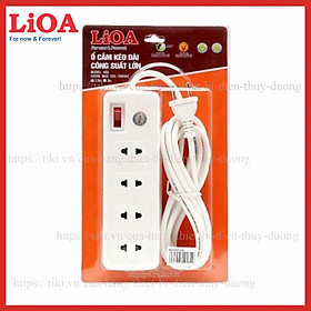 Ổ Cắm Điện Công Suất Lớn Chịu Tải LiOA - 4 lỗ, 6 lỗ dây dài 2.5m 2 lõi