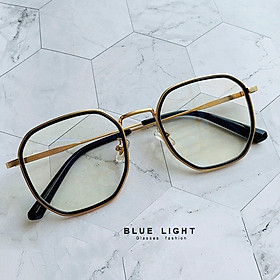 Kính Giả Cận, Gọng Kính Cận Nam Nữ Mắt Vuông GọngVàng Đen Không Độ Hàn Quốc - BLUE LIGHT SHOP