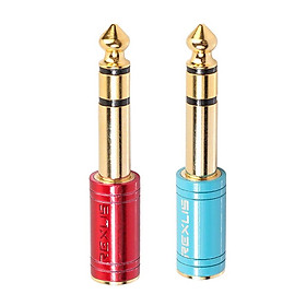 2pcs 6.35mm Male to 3.5mm Female Stereo Headphone   Adapter Converter