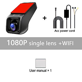 Universal Car DVR Dash Cam 4K Chế độ xem phía sau Auto Dashcam cho máy ảnh xe hơi 2160p Video Reverson DVR WiFi 24H Giám sát đỗ xe Tên màu: 1080p Lens đơn