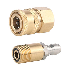 Garden Hose M18 Pressure Washer Adapter Set Quick Connect Solid Brass 1/4