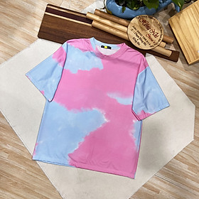 Áo Thun Tay Lỡ Lửng Loang Màu Hồng Xanh Tie Dye Tay Lỡ Form Rộng Nam Nữ Unisex - MM