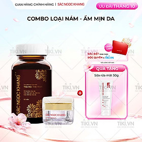 Bộ đôi trong uống - ngoài thoa Sắc Ngọc Khang: Sắc Ngọc Khang ++ (60 viên) + Kem dưỡng da ban đêm 10g