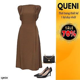 Đầm nữ phong cách bụi trẻ trung thời trang thiết kế Queni Fashion Q050