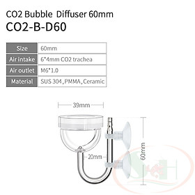 Sủi co2 Week Aqua Bubble Diffuser Ver.2 đếm giọt co2 mịn bể thủy sinh cá tép cảnh
