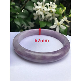 Vòng Cẩm Thạch mới Bản Hẹ Tím Nhẹ Ni 57mm Cao 10mm Dầy 7mm Màu tím nhẹ đều bóng đẹp Nữ mạng hỏa mạng thổ 53kg đến 58kg đeo rất là xinh tay nhe các Chị đẹp ạ