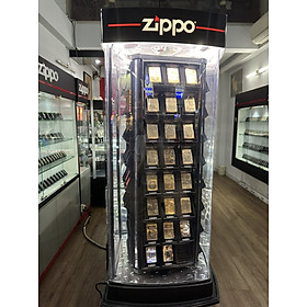 Tủ trưng bày Zippo chính hãng, 96 cây xoay tự động có đèn led (ko bao gồm chân đế)