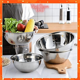 Mua Bộ thố 5 món đựng rau củ quả đa năng  set thau Inox 304 cao cấp nhiều kích thước tiện lợi