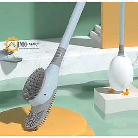 Mua BỘ BÀN CHẢI  VỆ SINH TOILET HÌNH VỊT BẰNG Slinicon TIỆN DỤNG - CHÀ CỌ TOILET CÓ HỘP ĐỰNG
