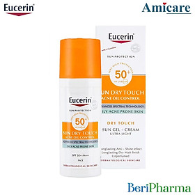 Eucerin kem chống nắng kiểm soát nhờn sun oil control dry touch spf50+ 50ml