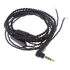 2-5pack 3.5mm Earphone Audio Cable & Mic Replacement Headphone Braided Wire DIY