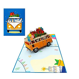 B31 -  Thiệp 3D Xe Buýt Sinh Nhật – Birthday Van – Pop Up Card Viethands Giftshop