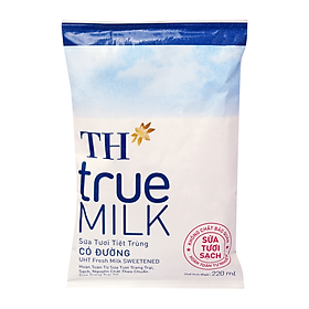 Sữa TH True Milk Có Đường Bịch 220ML