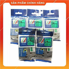 Mua Nhãn In Brother Tz2-751  Combo 5 hộp  Đen nền xanh lá 24mm x 8m - Hàng nhập khẩu