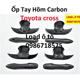 Ốp Tay Nắm Và Hõm Cửa Toyota Cross 2023-2020 Mẫu Vân carbon Cao Cấp