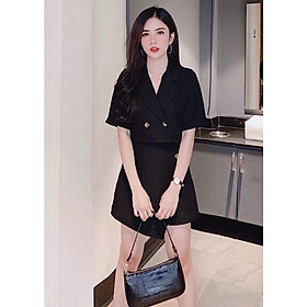 Set bộ vest croptop chân váy chữ A,set vest nữ 2 chi tiết dễ dàng kết hợp trang phục-L036