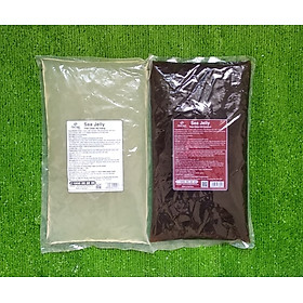 Combo 2 gói Trân Châu Đen và Trắng 3Q Sea Jelly 2 kg /Thạch 3Q Sea Jelly (ngon, dai giòn sần sật - dùng trực tiếp mà không cần nấu hay chế biến khác)