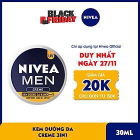 Kem Dưỡng Da Nam NIVEA MEN Creme 3in1 Giúp Giảm Nhờn, Sáng Da, Cấp Ẩm (30ml) - 83923