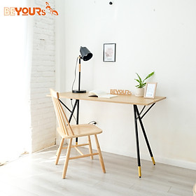 Bàn Làm Việc Bàn Học Gỗ Chân Sắt Simple Table Nội Thất Lắp Ráp Kiểu Hàn BEYOURs