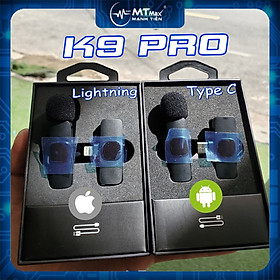 Mua Micro không dây K9 PRO khử tiếng ồn quay video vlog review sản phẩm kết nối IOS Hoặc Type C (1 mic) micro cài áo mini cắm vào và dùng ngay hỗ trợ ghi hình video  phát trực tiếp trên tiktok  fb   quay Vlog