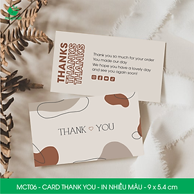 MCT06 - 9x5.4 cm - 1000 Card Thank you, Thiệp cảm ơn khách hàng, card cám ơn cứng cáp sang trọng