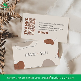MCT06 - 9x5.4 cm - 500 Card Thank you, Thiệp cảm ơn khách hàng, card cám ơn cứng cáp sang trọng