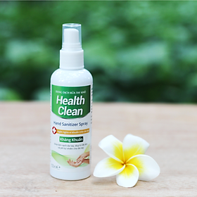 Hình ảnh Chai xịt rửa tay khô hương quế Health Clean 100ml diệt 99.9% vi khuẩn làm sạch, mềm da