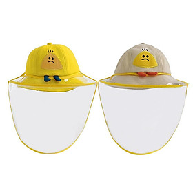UV Protection Hat For Kids Yellow+Beige