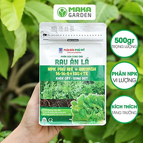 Phân bón NPK Phú Mỹ + BIOWISH 16-16-8+13S+TE dùng cho Rau Ăn Lá (500gr)