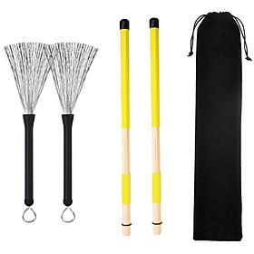 Durable 1 Pack Drumsticks Drum Brushes with Carrying Bag for Drum-player