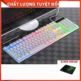 Bàn phím giả cơ led 7 màu cao cấp_Tặng lót chuột