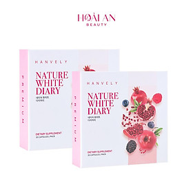 Combo 60 viên uống trắng da, giảm nám Hanvely Nature White Dairy Hộp 30