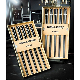 Set 10 Đôi Đũa Chuôi Đá Đen Sang Trọng - Keller@Germany Mẫu Mới T10/2025 Hàng chính hãng