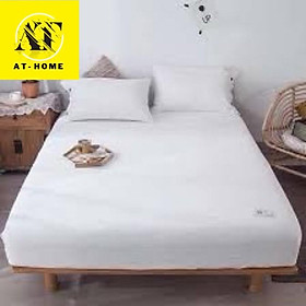 ( Tặng Kèm Áo Gối Ôm) Bộ Ga Gối Cotton Tici AT HOME - Sọc Trắng