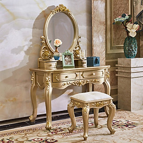 Mua Bàn Trang điểm hiện đại 85cm 2 ngăn kéo Tiện lợi Gỗ Cao Cấp - Bàn phấn kèm ghế đa năng Bền đẹp sang trọng LUX-BAP18