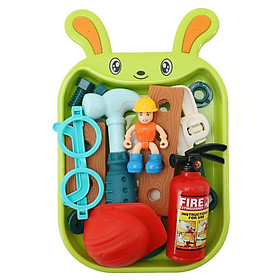 Túi sửa chữa đồ chơi mâm thỏ, nón bảo hộ, bình chữa cháy, đồ chơi kỹ năng cho bé nhựa abs loại 1 - Quà tặng kỹ năng cho bé
