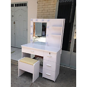 Mua BÀN TRANG ĐIỂM HIỆN ĐẠI 4 ngăn kéo kèm kệ và ghế GỖ MDF HUCHU BTD02