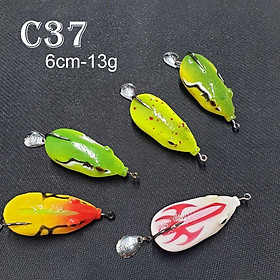 Mồi câu lure cá lóc cá sộp nhái hơi C37 độ dài 6cm 13g mã M19