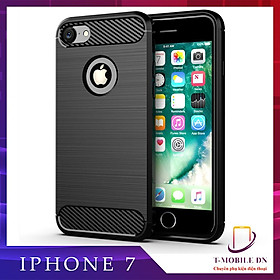 Ốp lưng cho iPhone 7 dẻo Cacbon phay xước chống sốc chống vân tay