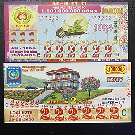 Mua Vé số xưa Việt Nam số đẹp seri đẹp 222222 các tỉnh  Vé số xưa sưu tầm 