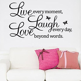 Decal dán tường chữ LOVE - LAUGH - LIVE Ý NGHĨA